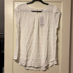 White Swiss Dot Blouse